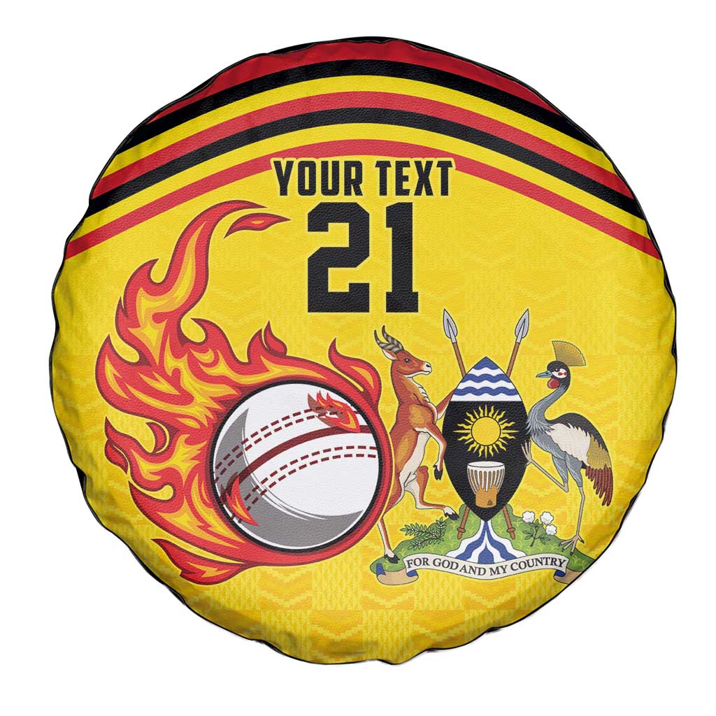 Uganda Cricket Custom Spare Tire Cover Cranes Cricket Ball Fire LT9