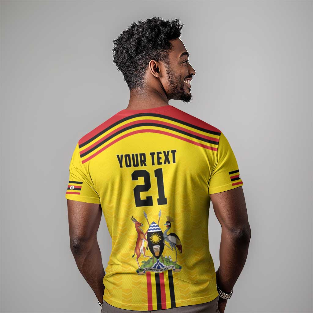 Custom Africa Cricket Uganda T shirt Cranes Cricket Ball Fire LT9