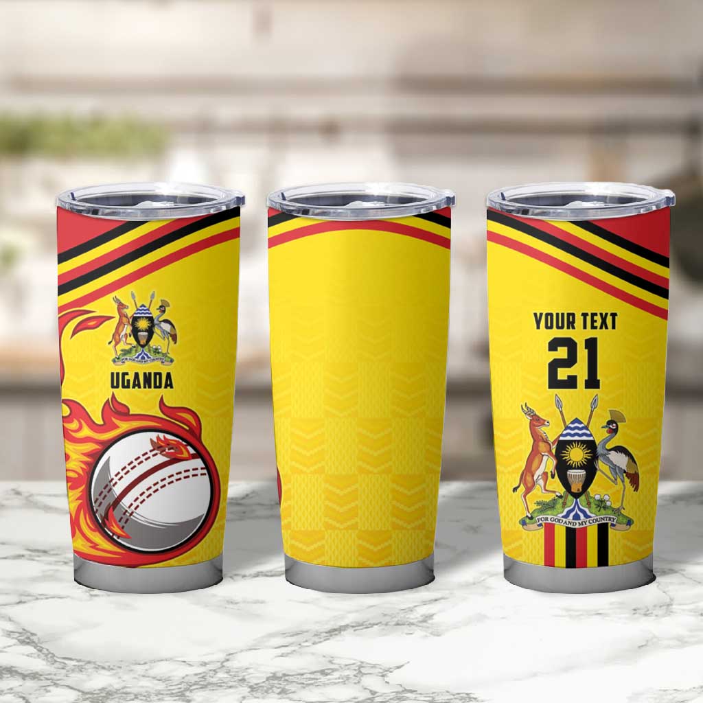 Custom Africa Cricket Uganda Tumbler Cup Cranes Cricket Ball Fire LT9