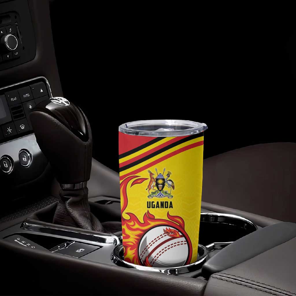 Custom Africa Cricket Uganda Tumbler Cup Cranes Cricket Ball Fire LT9