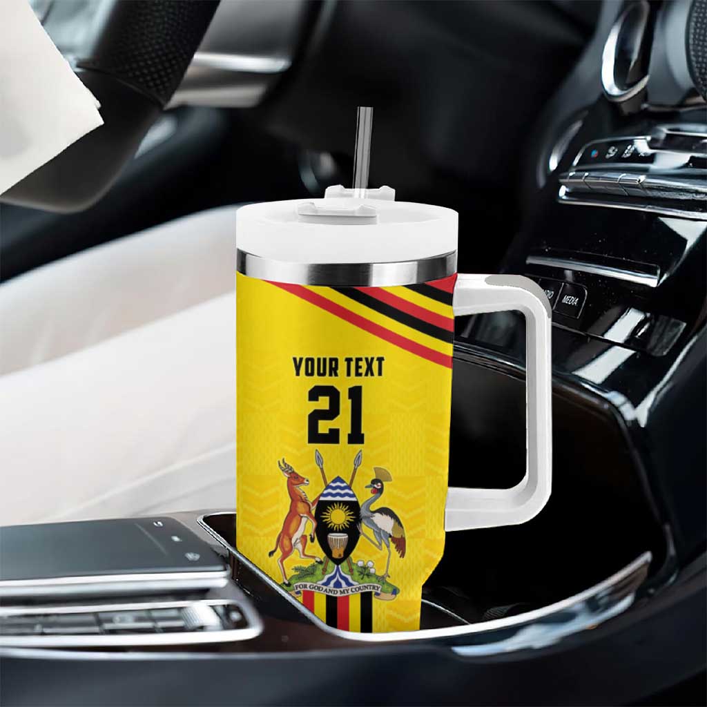 Custom Africa Cricket Uganda Tumbler With Handle Cranes Cricket Ball Fire LT9