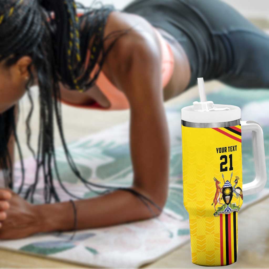 Custom Africa Cricket Uganda Tumbler With Handle Cranes Cricket Ball Fire LT9