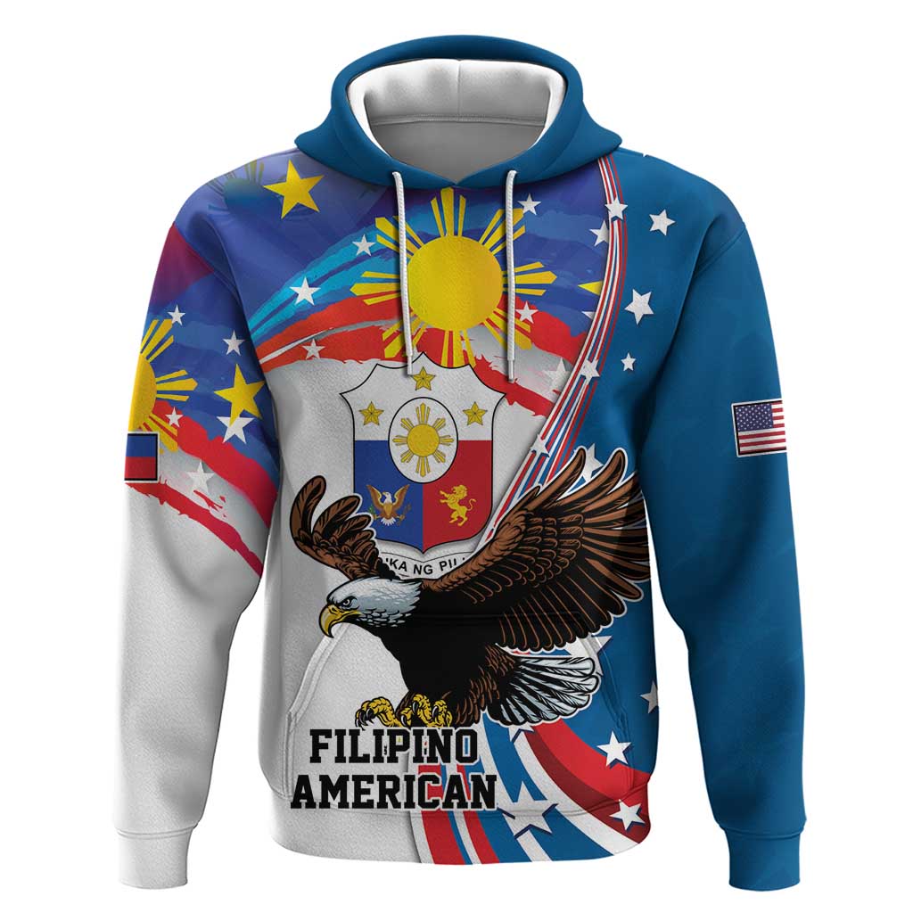 Personalized Filipino-American Hoodie The Eight-Rayed Sun with Bald Eagle LT9