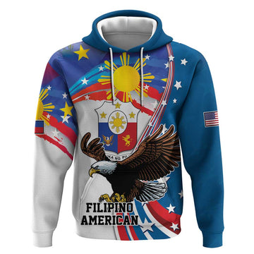 Personalized Filipino-American Hoodie The Eight-Rayed Sun with Bald Eagle LT9