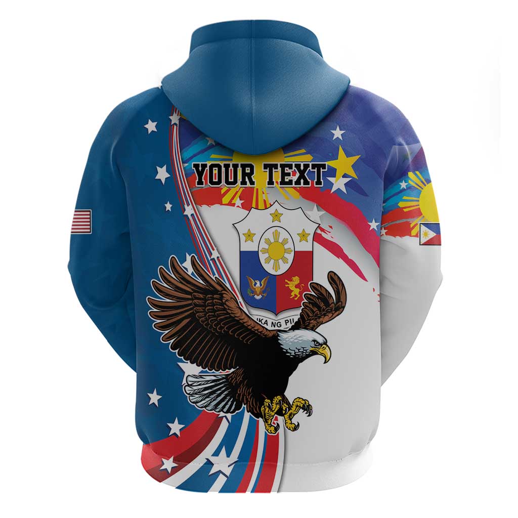 Personalized Filipino-American Hoodie The Eight-Rayed Sun with Bald Eagle LT9