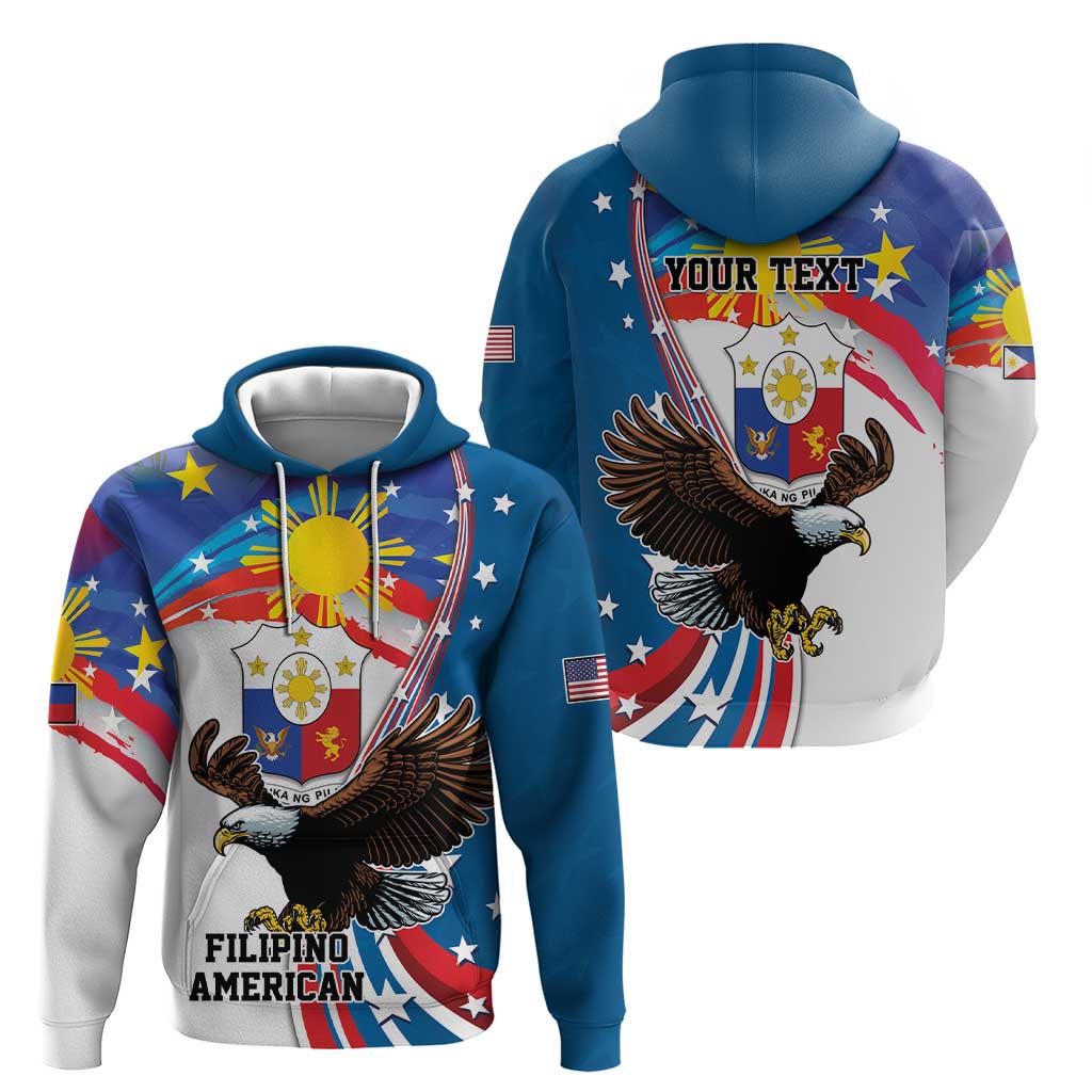 Personalized Filipino-American Hoodie The Eight-Rayed Sun with Bald Eagle LT9