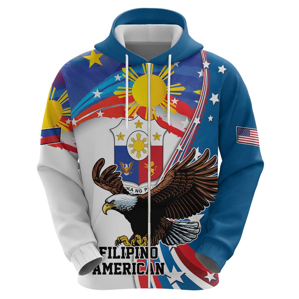 Personalized Filipino-American Hoodie The Eight-Rayed Sun with Bald Eagle LT9
