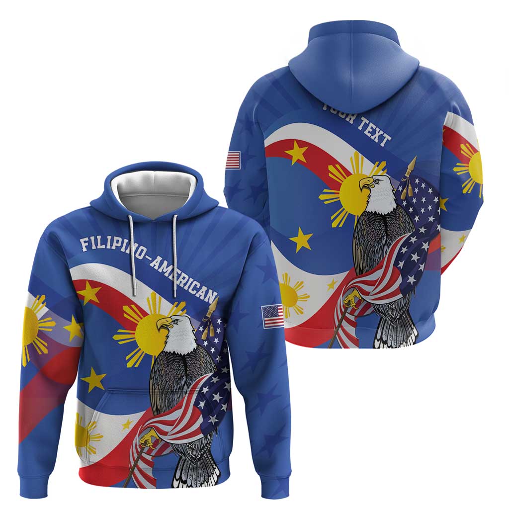 Personalized Filipino-American Hoodie Philippines Coat Of Arms with Bald Eagle LT9