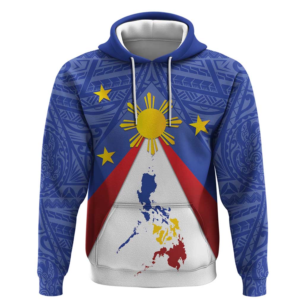 Personalized Pilipinas Eight-Rayed Sun Hoodie Philippines Map With Polynesian Style LT9