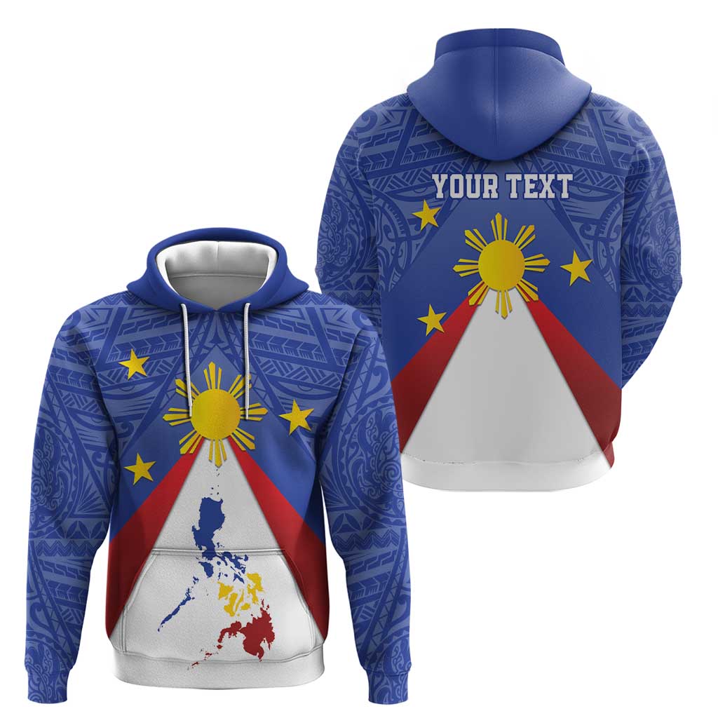 Personalized Pilipinas Eight-Rayed Sun Hoodie Philippines Map With Polynesian Style LT9