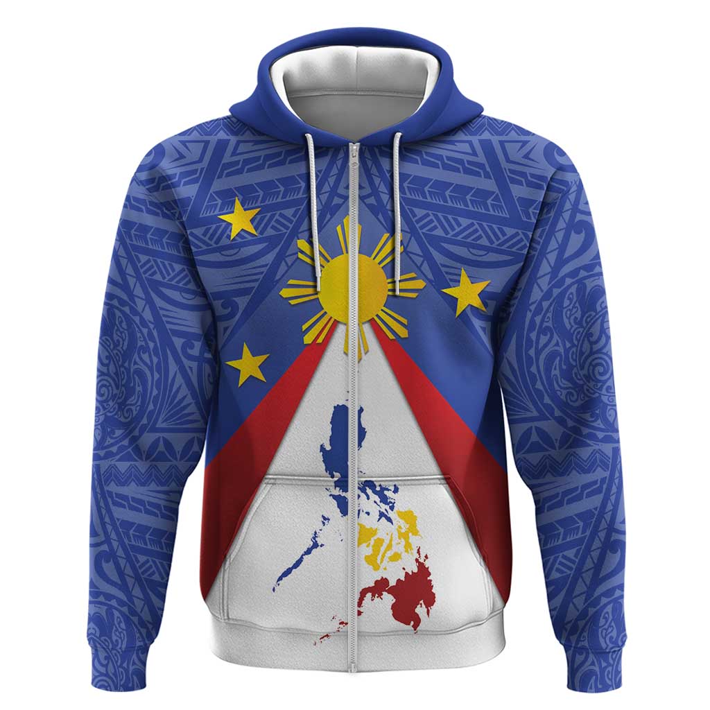 Personalized Pilipinas Eight-Rayed Sun Hoodie Philippines Map With Polynesian Style LT9