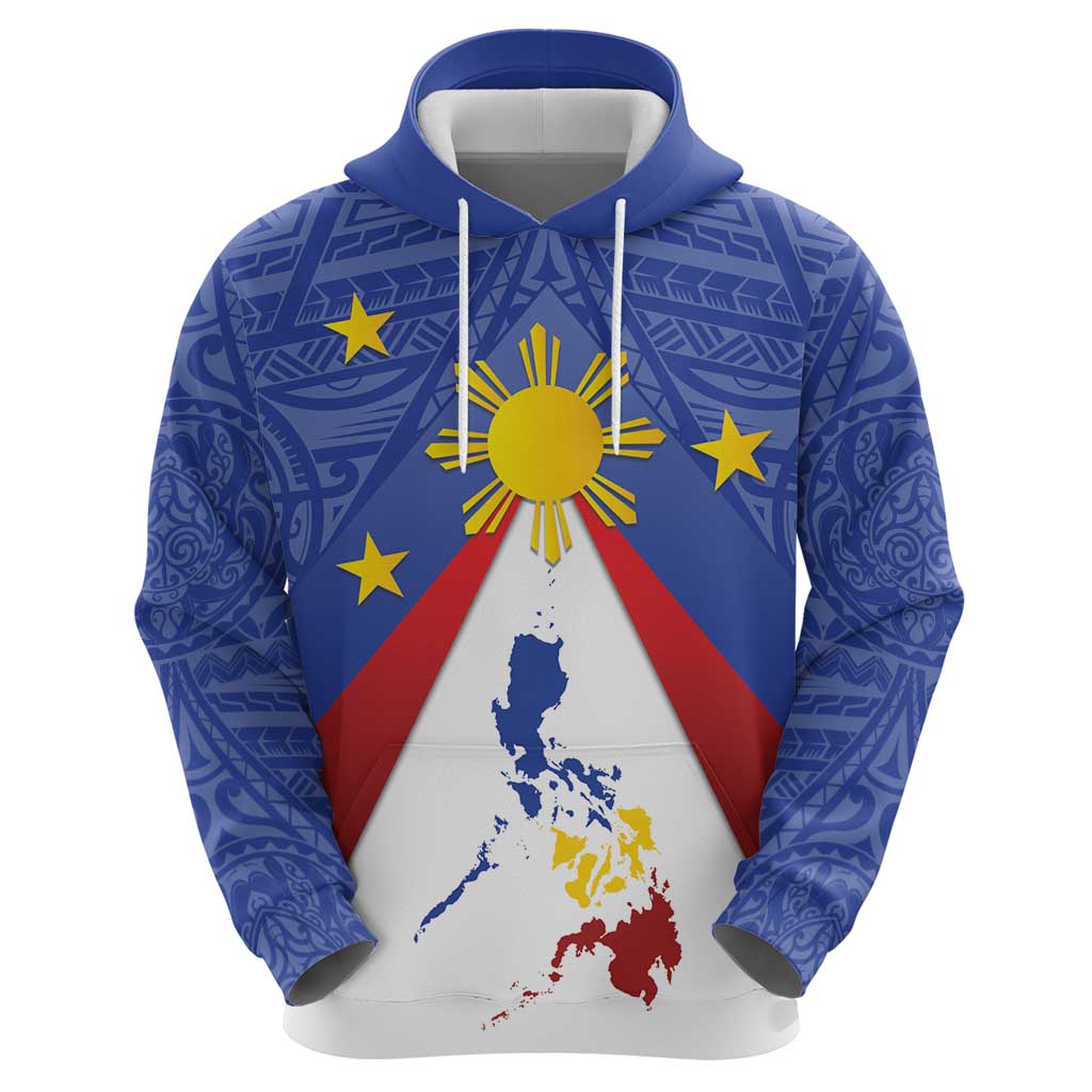 Personalized Pilipinas Eight-Rayed Sun Hoodie Philippines Map With Polynesian Style LT9