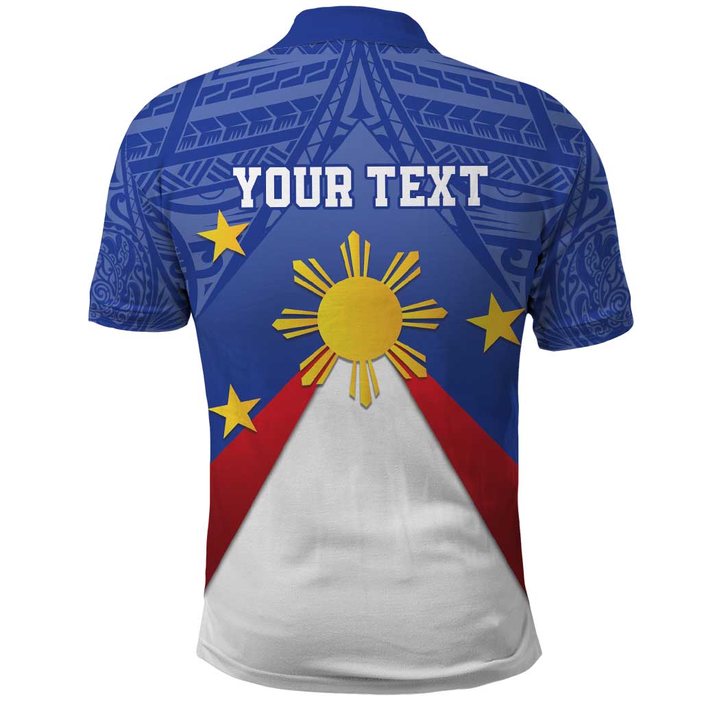 Personalized Pilipinas Eight-Rayed Sun Polo Shirt Philippines Map With Polynesian Style LT9