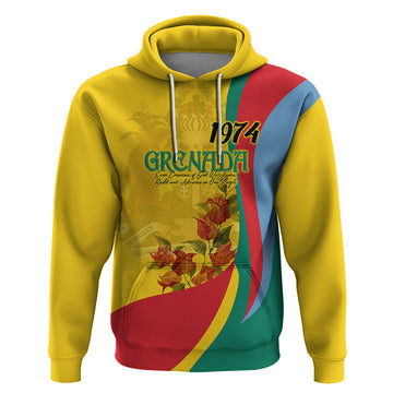 Grenada Independence Day Hoodie Bougainvillea Flowers Flag Style LT9