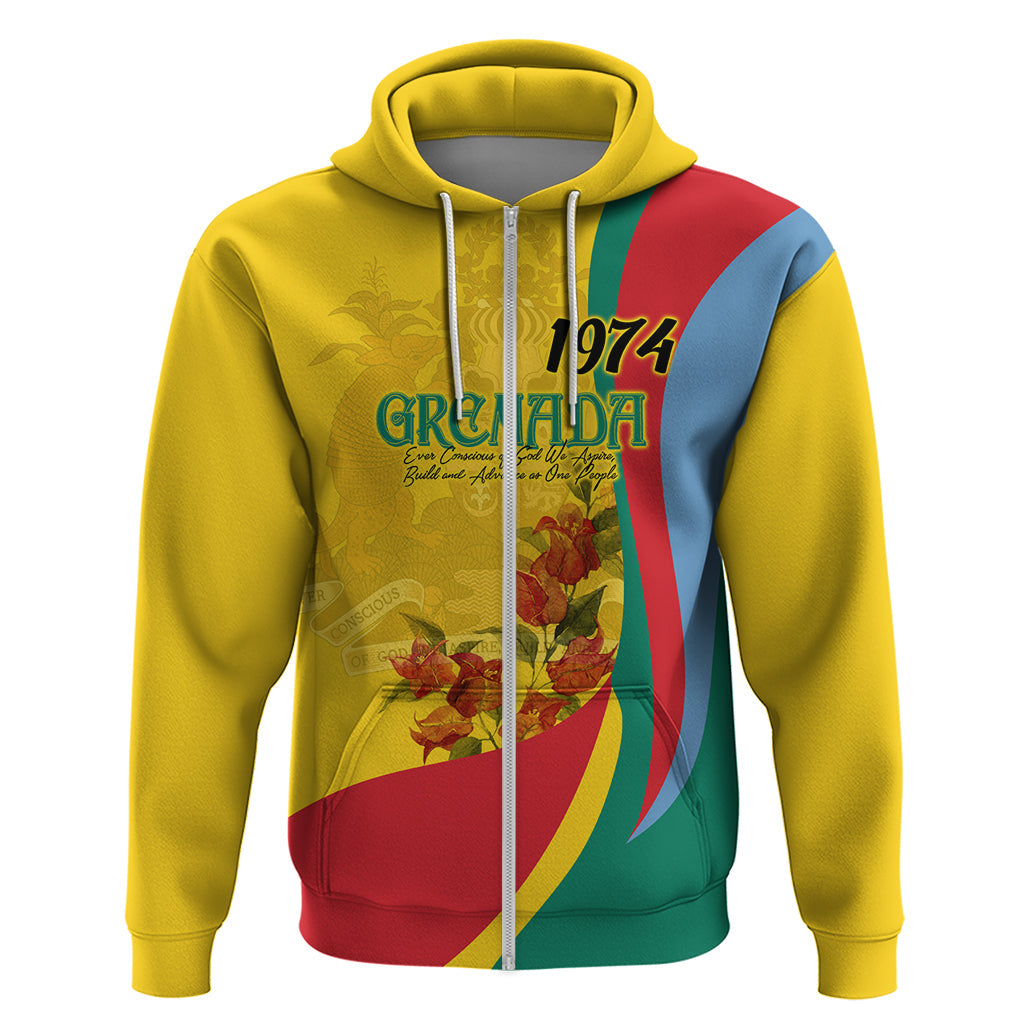 Grenada Independence Day Hoodie Bougainvillea Flowers Flag Style LT9