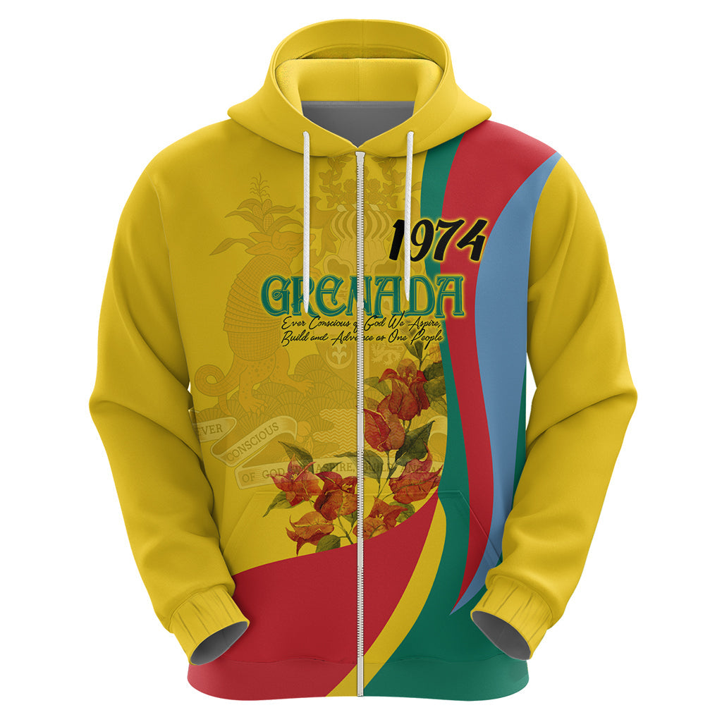 Grenada Independence Day Hoodie Bougainvillea Flowers Flag Style LT9