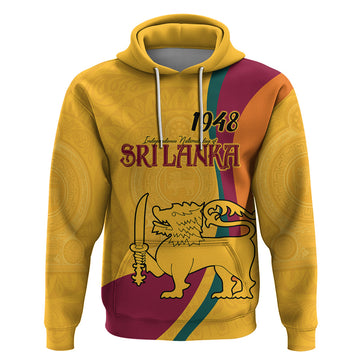 Sri Lanka National Day Hoodie The Lion Passant With Ketayam Wood Art LT9