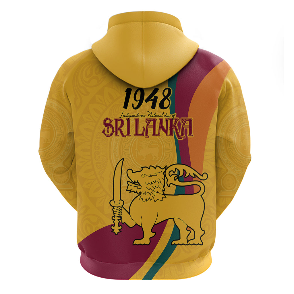 Sri Lanka National Day Hoodie The Lion Passant With Ketayam Wood Art LT9