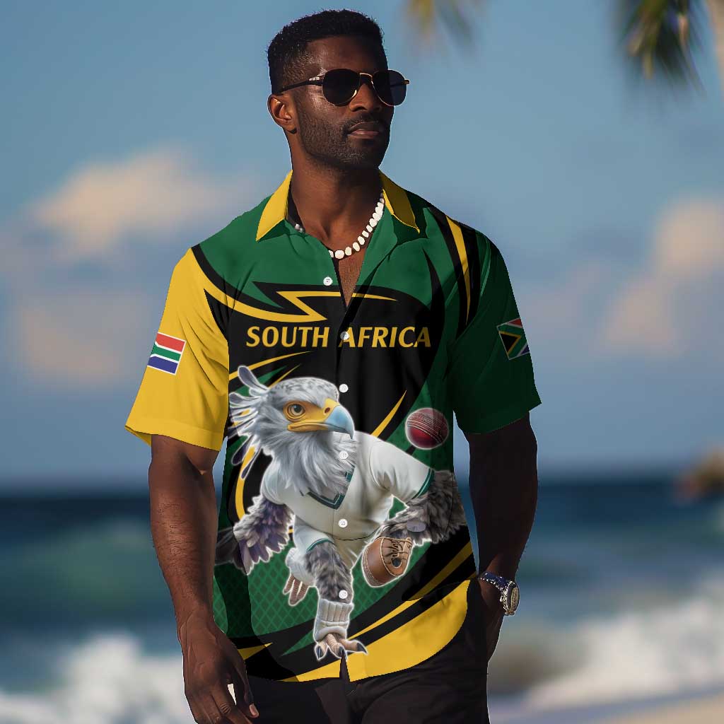 Secretary Bird South Africa Cricket Custom Hawaiian Shirt Unique Pattern LT9