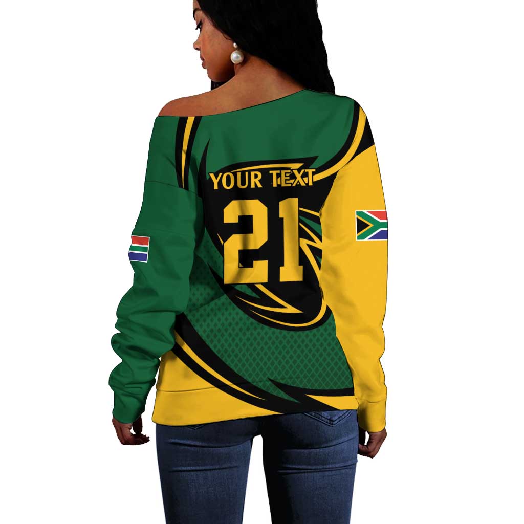 Secretary Bird South Africa Cricket Custom Off Shoulder Sweater Unique Pattern LT9