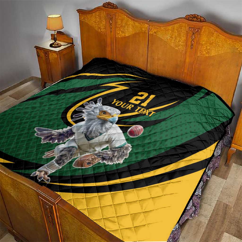 Secretary Bird South Africa Cricket Custom Quilt Unique Pattern LT9