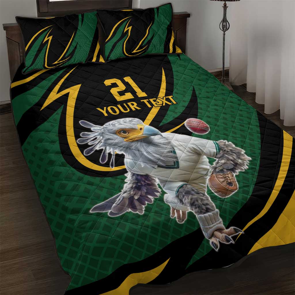 Secretary Bird South Africa Cricket Custom Quilt Bed Set Unique Pattern LT9