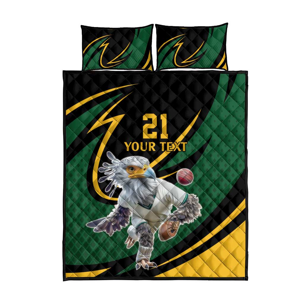 Secretary Bird South Africa Cricket Custom Quilt Bed Set Unique Pattern LT9
