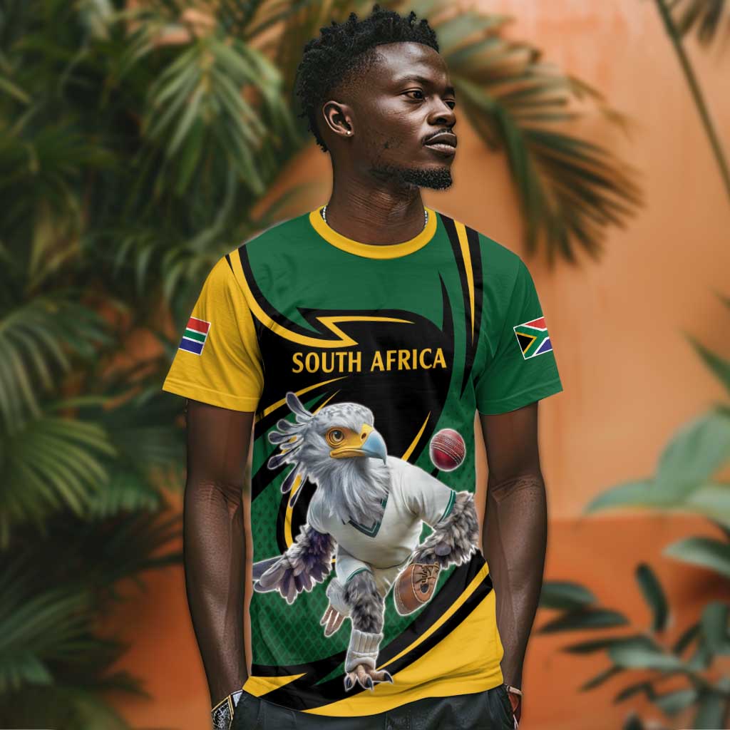 Secretary Bird South Africa Cricket Custom T shirt Unique Pattern LT9