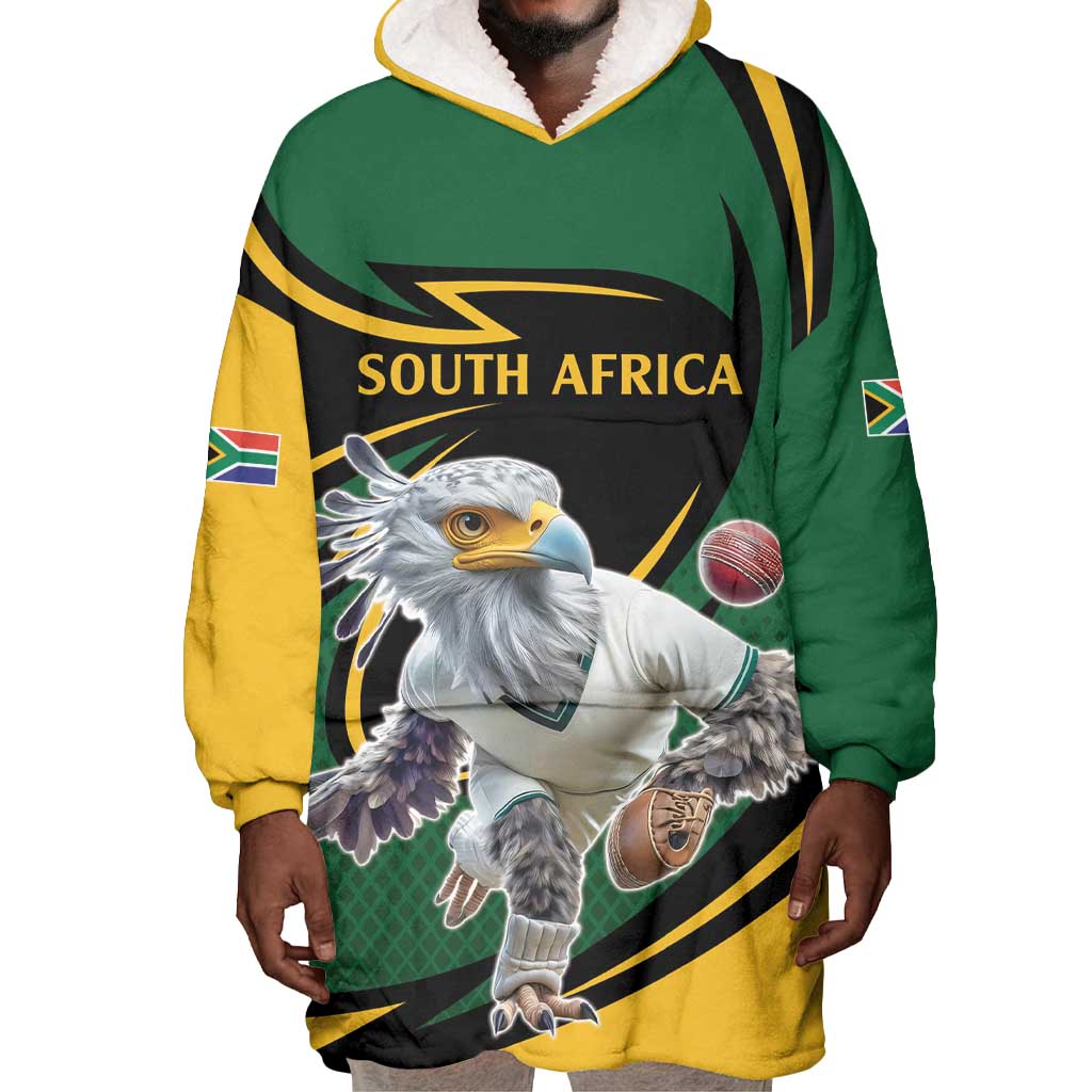 Secretary Bird South Africa Cricket Custom Wearable Blanket Hoodie Unique Pattern LT9