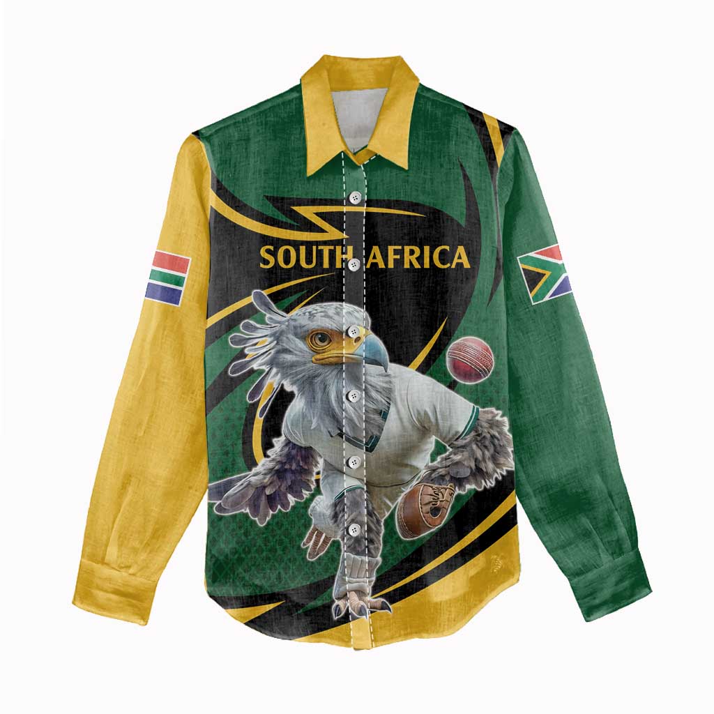 Secretary Bird South Africa Cricket Custom Women Casual Shirt Unique Pattern LT9