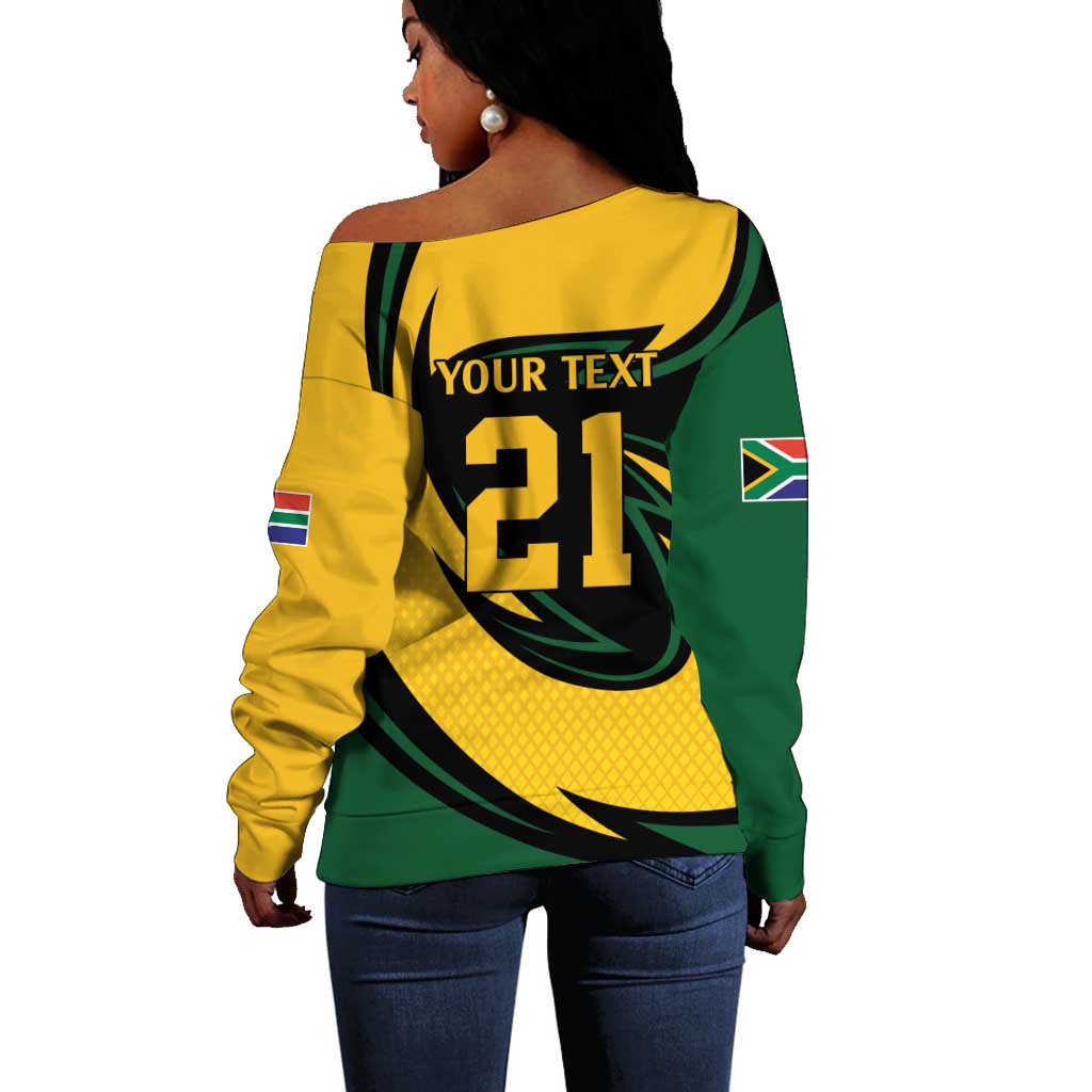 Springbok South Africa Cricket Custom Off Shoulder Sweater Unique Pattern LT9
