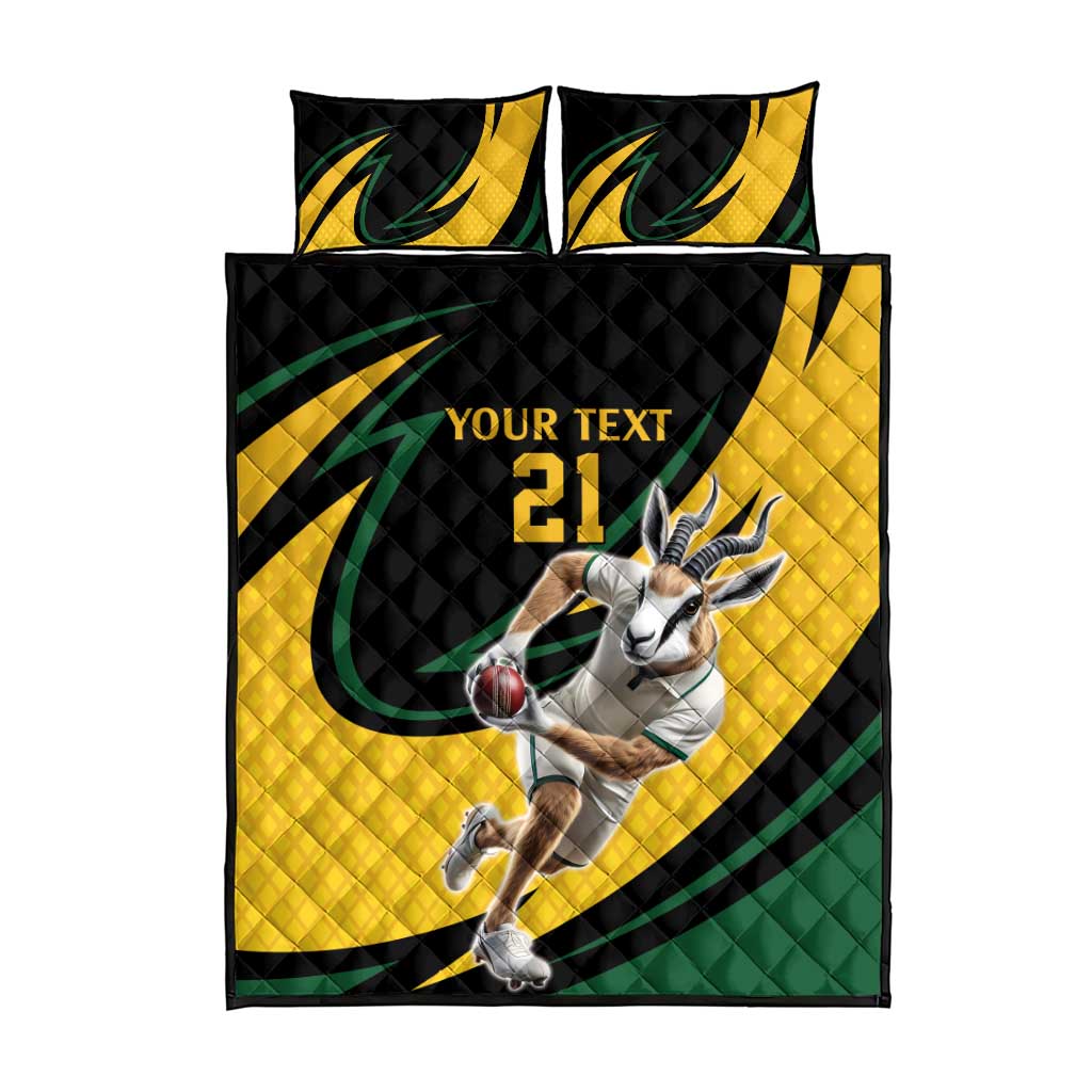 Springbok South Africa Cricket Custom Quilt Bed Set Unique Pattern LT9