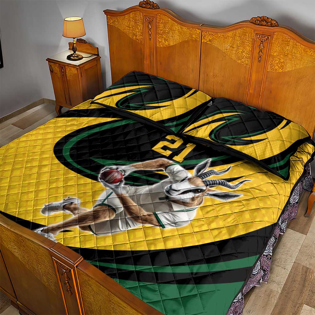 Springbok South Africa Cricket Custom Quilt Bed Set Unique Pattern LT9