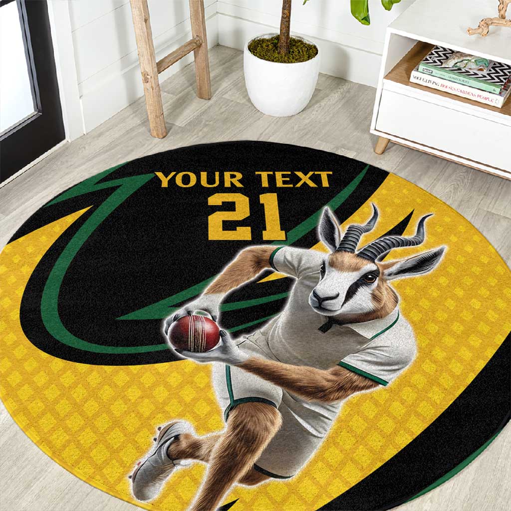 Springbok South Africa Cricket Custom Round Carpet Unique Pattern LT9