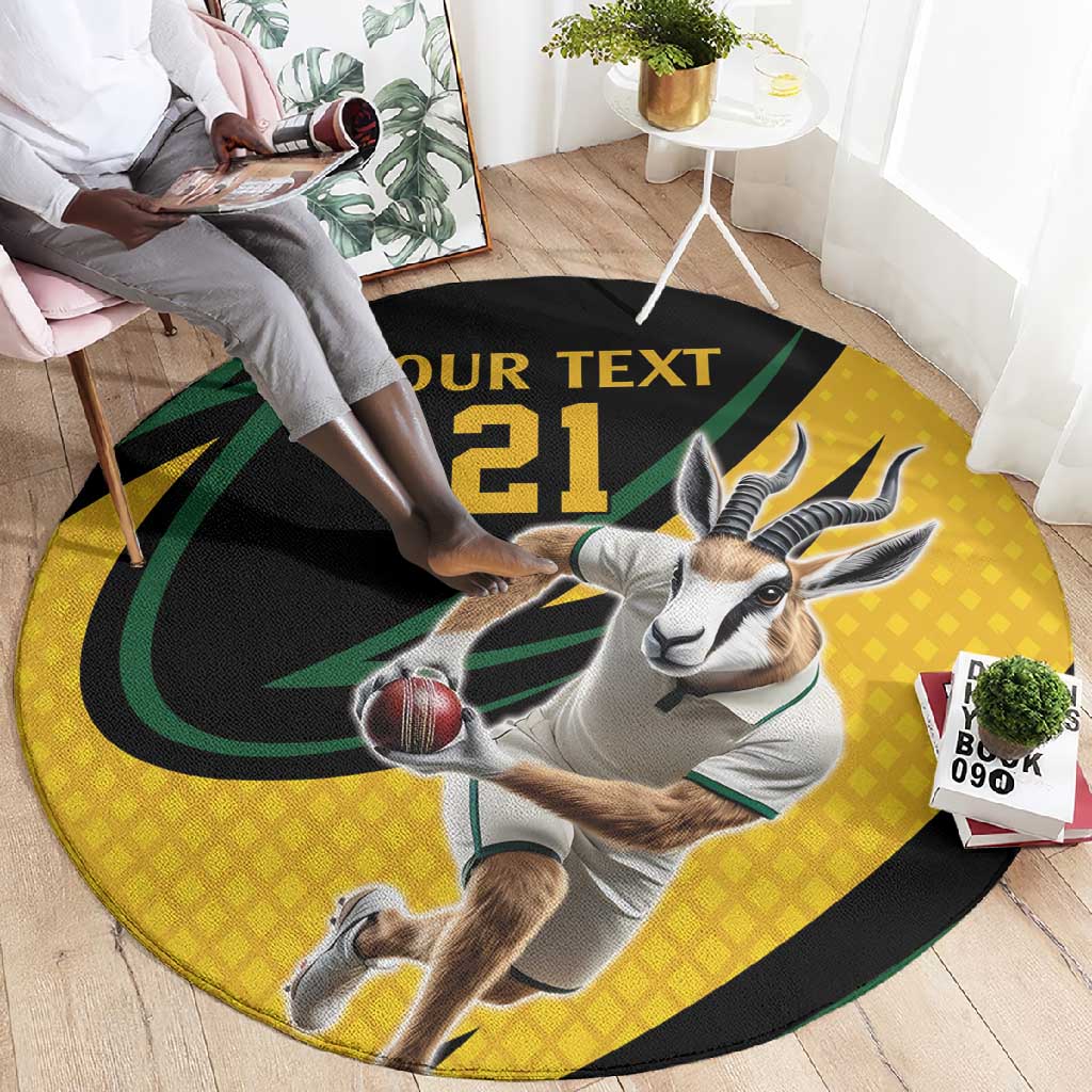 Springbok South Africa Cricket Custom Round Carpet Unique Pattern LT9