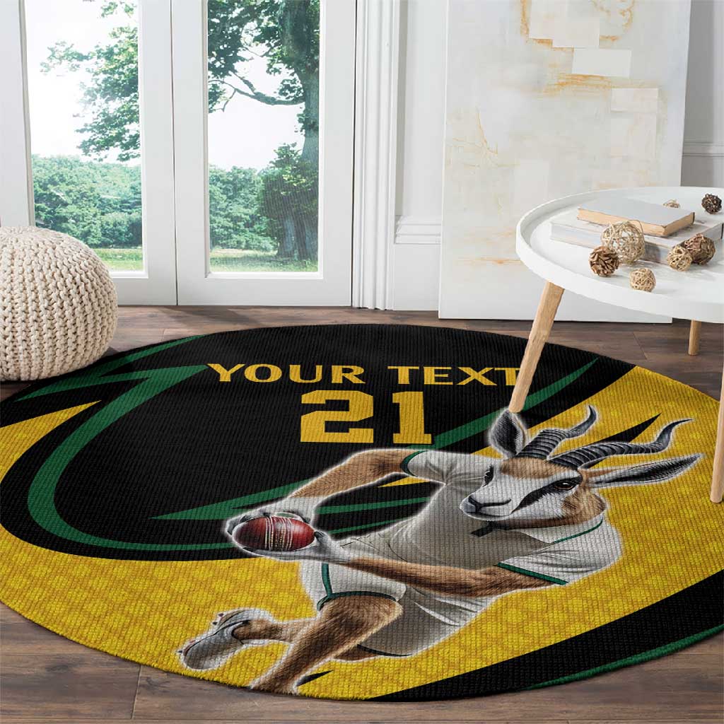 Springbok South Africa Cricket Custom Round Carpet Unique Pattern LT9