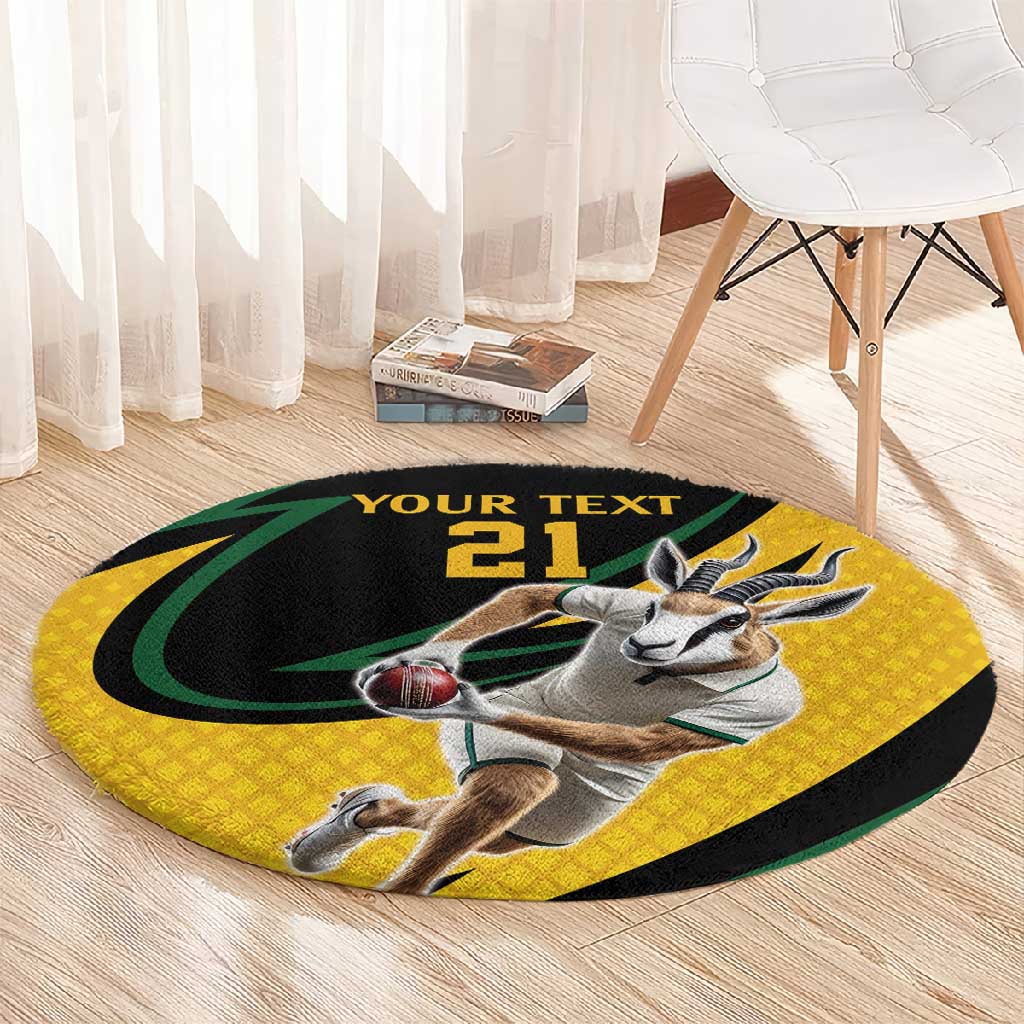 Springbok South Africa Cricket Custom Round Carpet Unique Pattern LT9