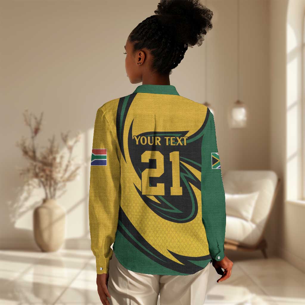 Springbok South Africa Cricket Custom Women Casual Shirt Unique Pattern LT9