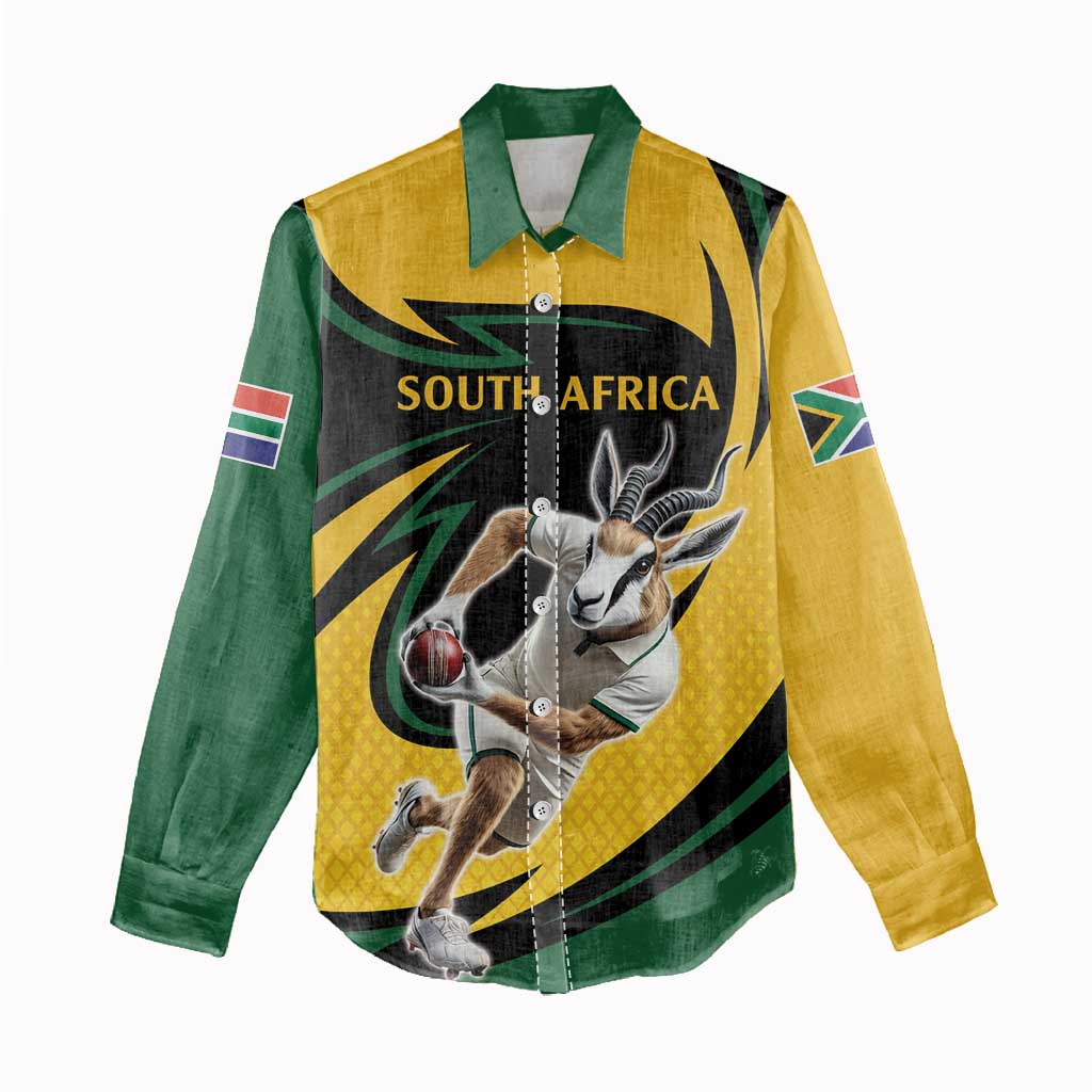 Springbok South Africa Cricket Custom Women Casual Shirt Unique Pattern LT9
