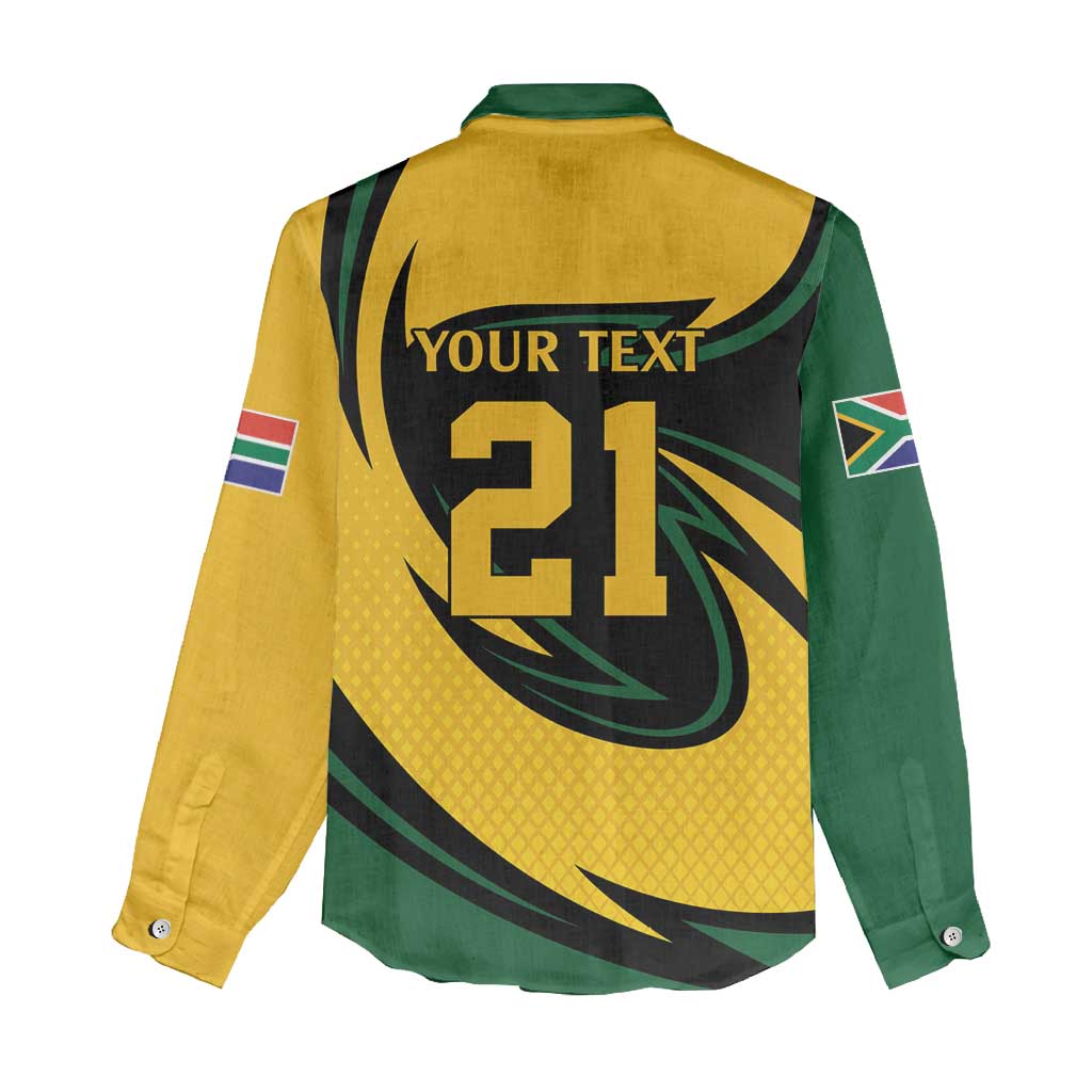 Springbok South Africa Cricket Custom Women Casual Shirt Unique Pattern LT9