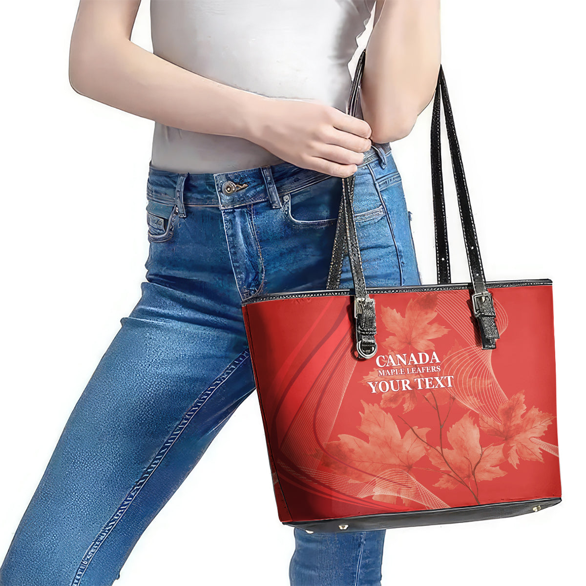 Canada Cricket World Cup 2024 Leather Tote Bag Maple Leafers Make Champions LT9