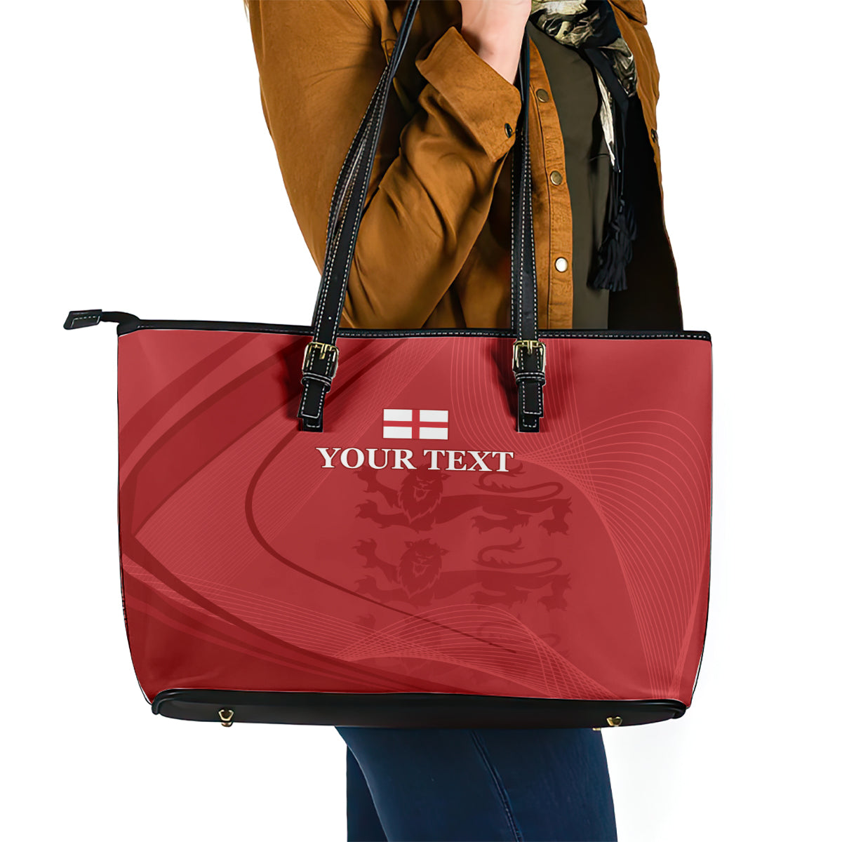 England Cricket World Cup 2024 Leather Tote Bag Tri Lions Make Champions LT9