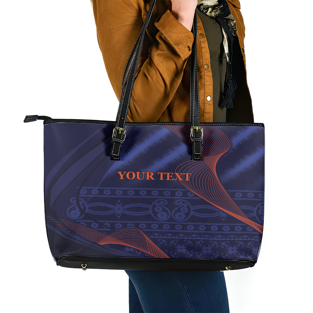 India Cricket World Cup 2024 Leather Tote Bag Men In Blue Make Champions LT9