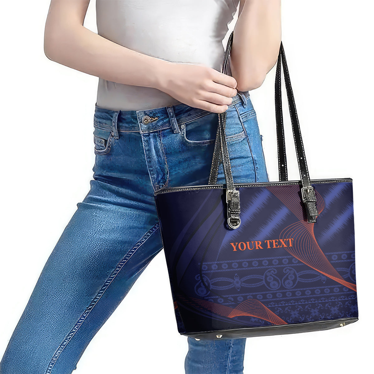 India Cricket World Cup 2024 Leather Tote Bag Men In Blue Make Champions LT9