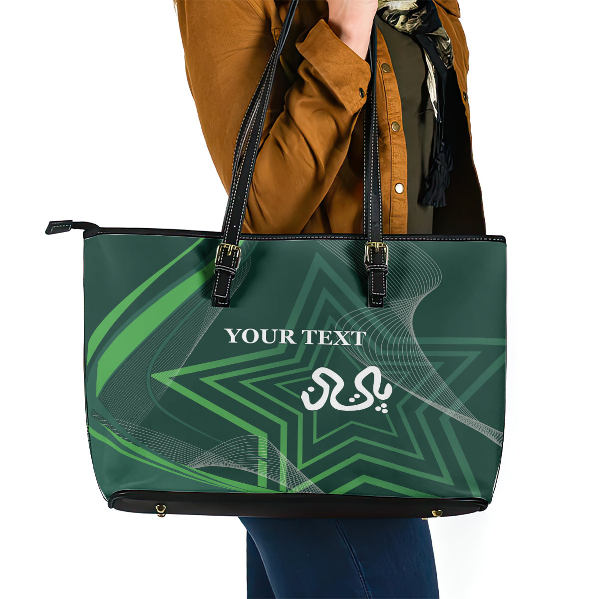 Pakistan Cricket World Cup 2024 Leather Tote Bag Shaheens Make Champions LT9