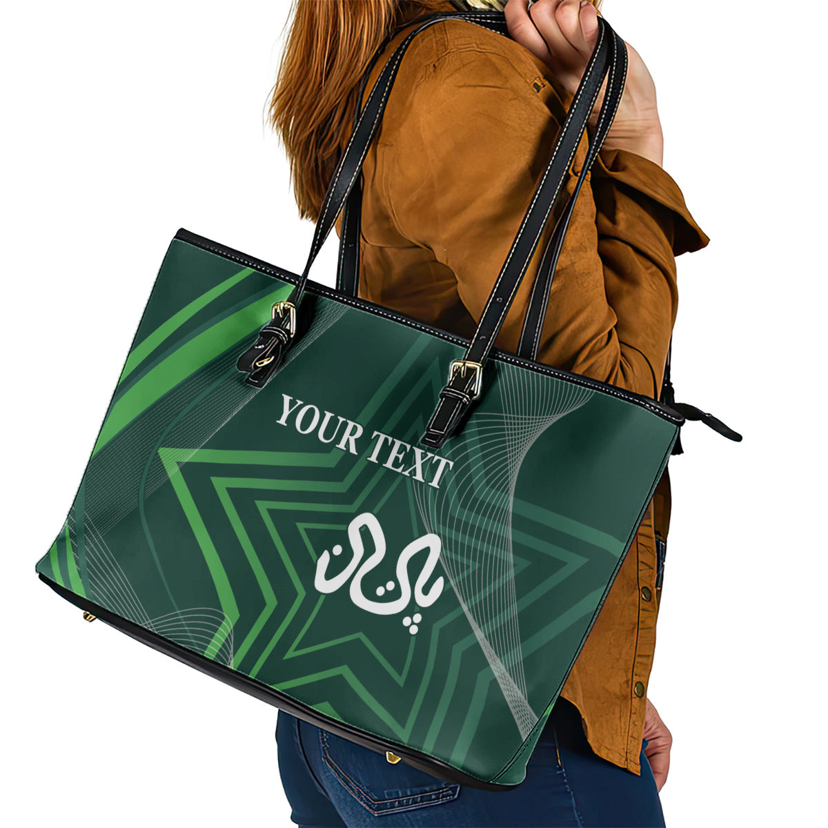 Pakistan Cricket World Cup 2024 Leather Tote Bag Shaheens Make Champions LT9