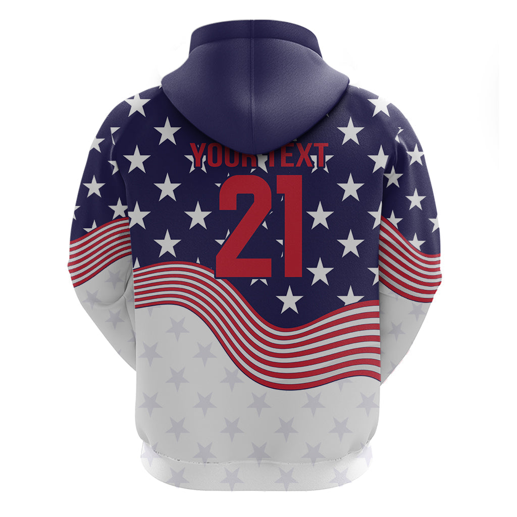 United States Cricket World Cup 2024 Hoodie USA Badge Eagle Make Champions LT9