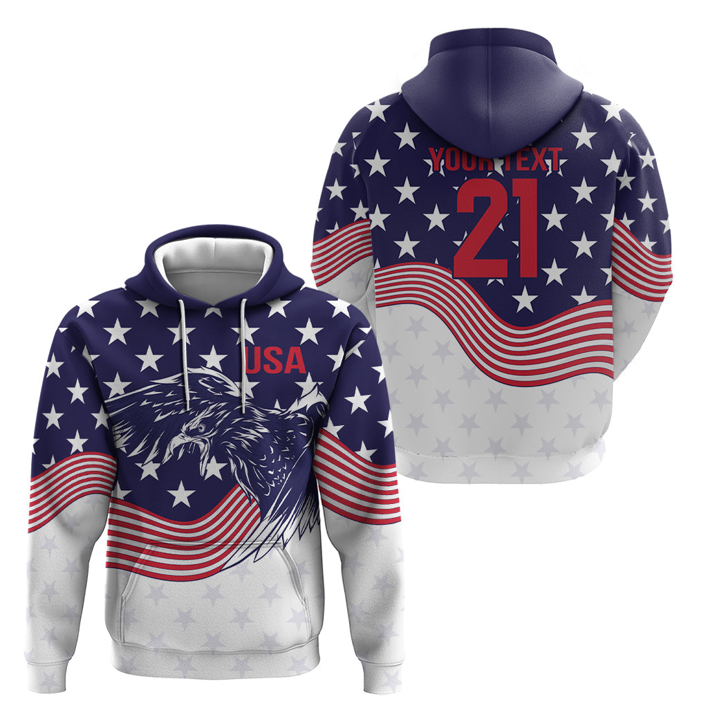 United States Cricket World Cup 2024 Hoodie USA Badge Eagle Make Champions LT9