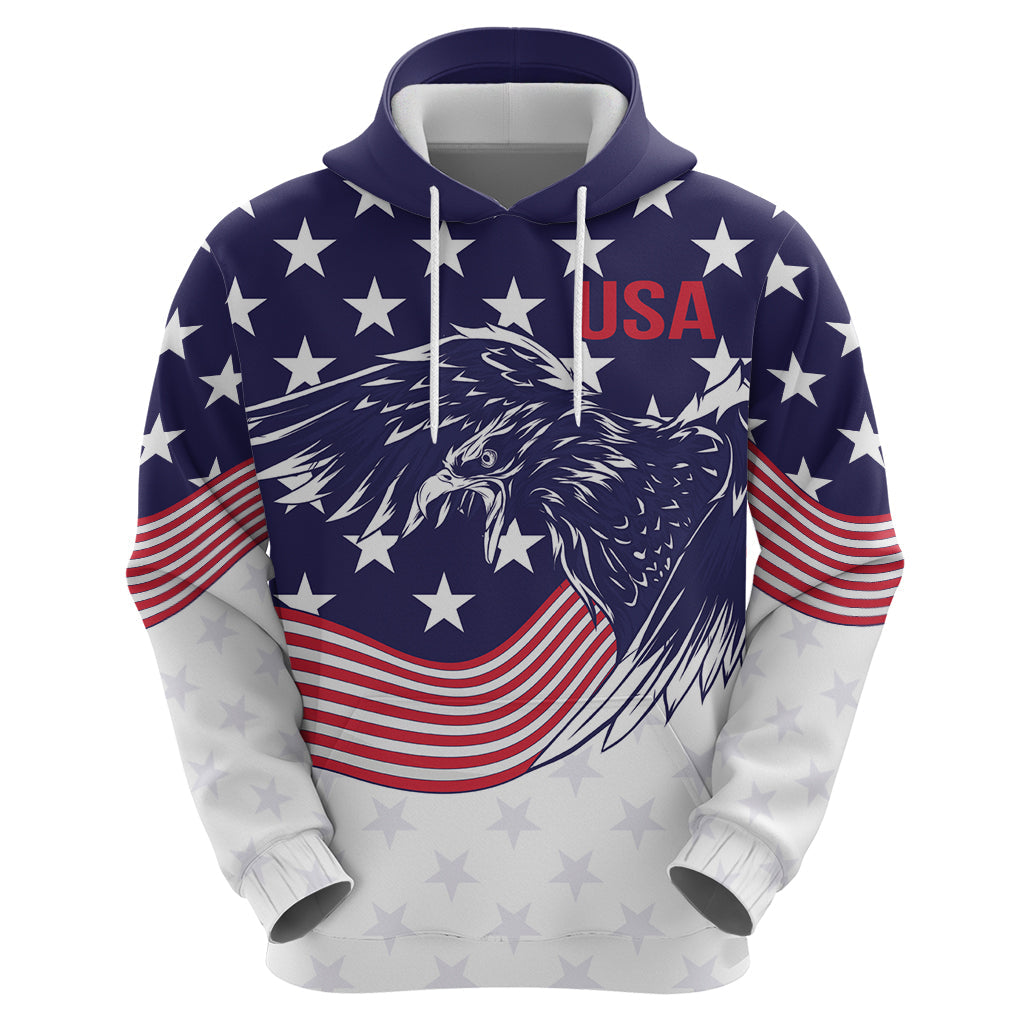 United States Cricket World Cup 2024 Hoodie USA Badge Eagle Make Champions LT9