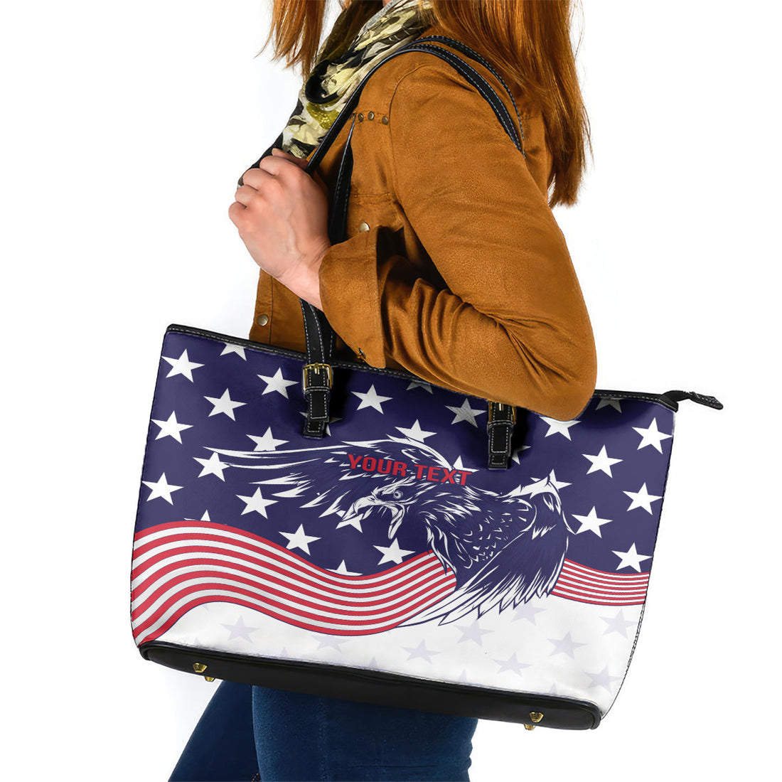 United States Cricket World Cup 2024 Leather Tote Bag USA Badge Eagle Make Champions LT9